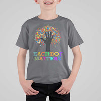 Happy Dot Day T Shirt For Kid Each Dot Matters Colorful Dot Hand Tree - Wonder Print Shop