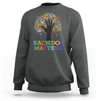Happy Dot Day Sweatshirt Each Dot Matters Colorful Dot Hand Tree - Wonder Print Shop
