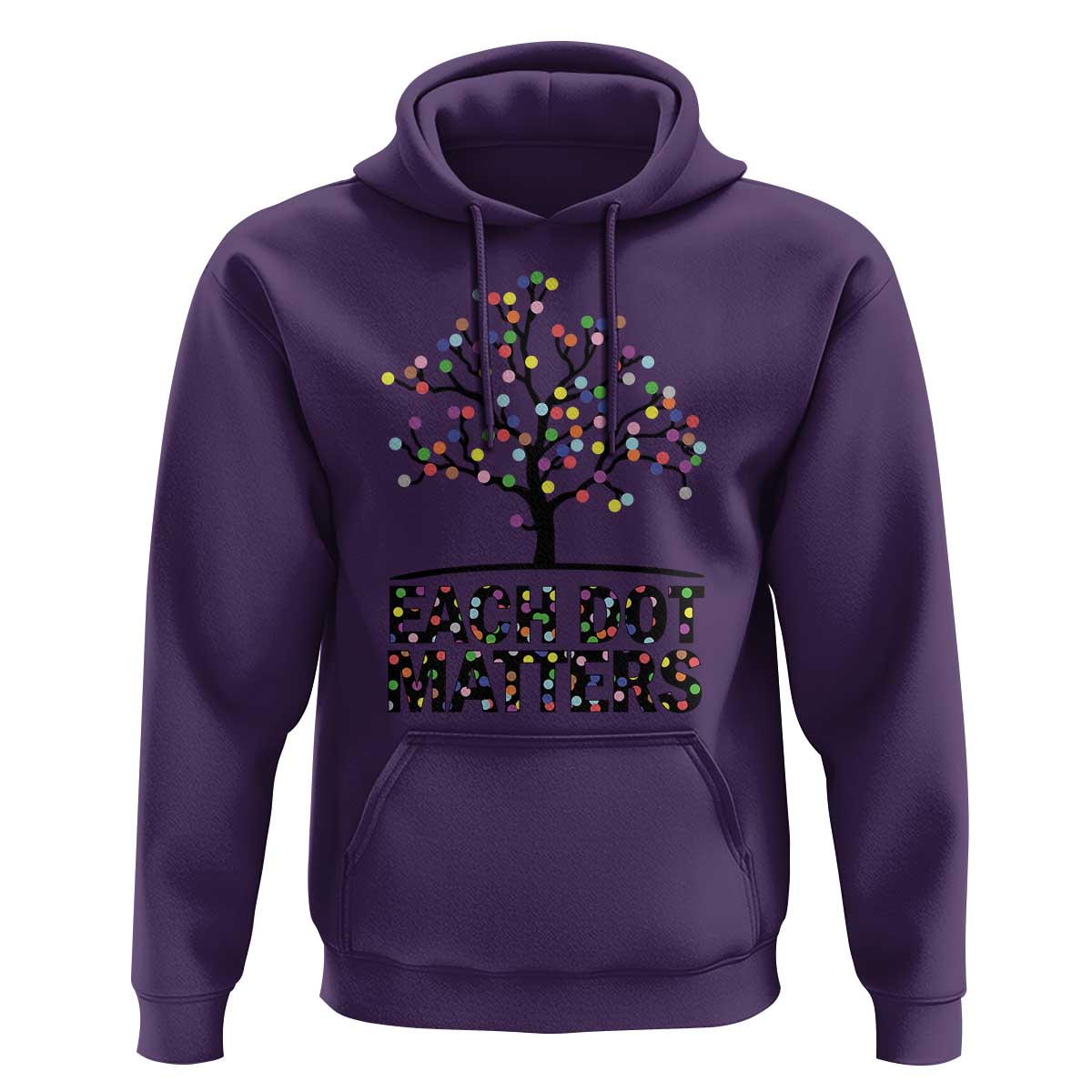 Happy Dot Day Hoodie Each Dot Matters Colorful Dots Tree - Wonder Print Shop