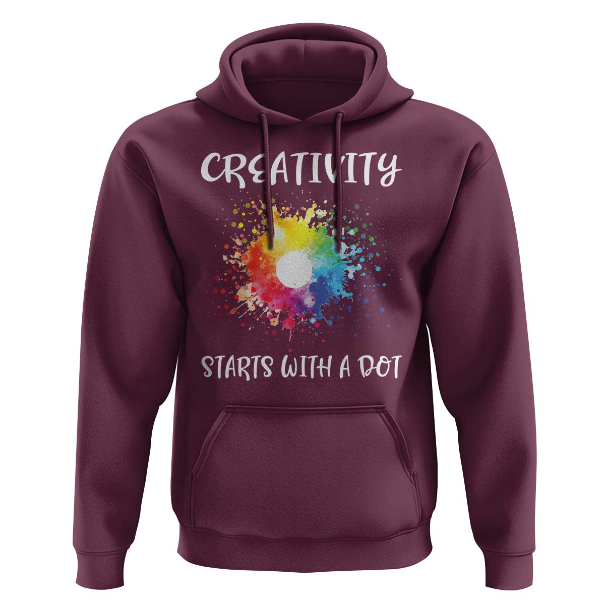 Funny Dot Day Hoodie Creativity Starts With A Dot Colorful Dots Watercolor - Wonder Print Shop