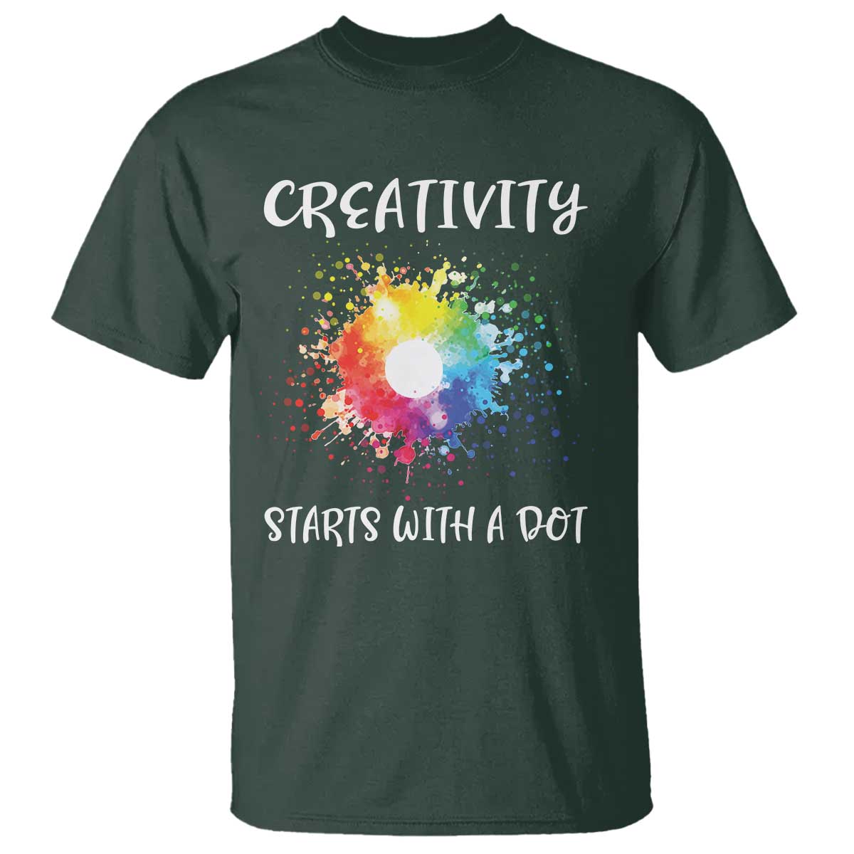 Funny Dot Day T Shirt Creativity Starts With A Dot Colorful Dots Watercolor - Wonder Print Shop