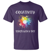 Funny Dot Day T Shirt Creativity Starts With A Dot Colorful Dots Watercolor - Wonder Print Shop