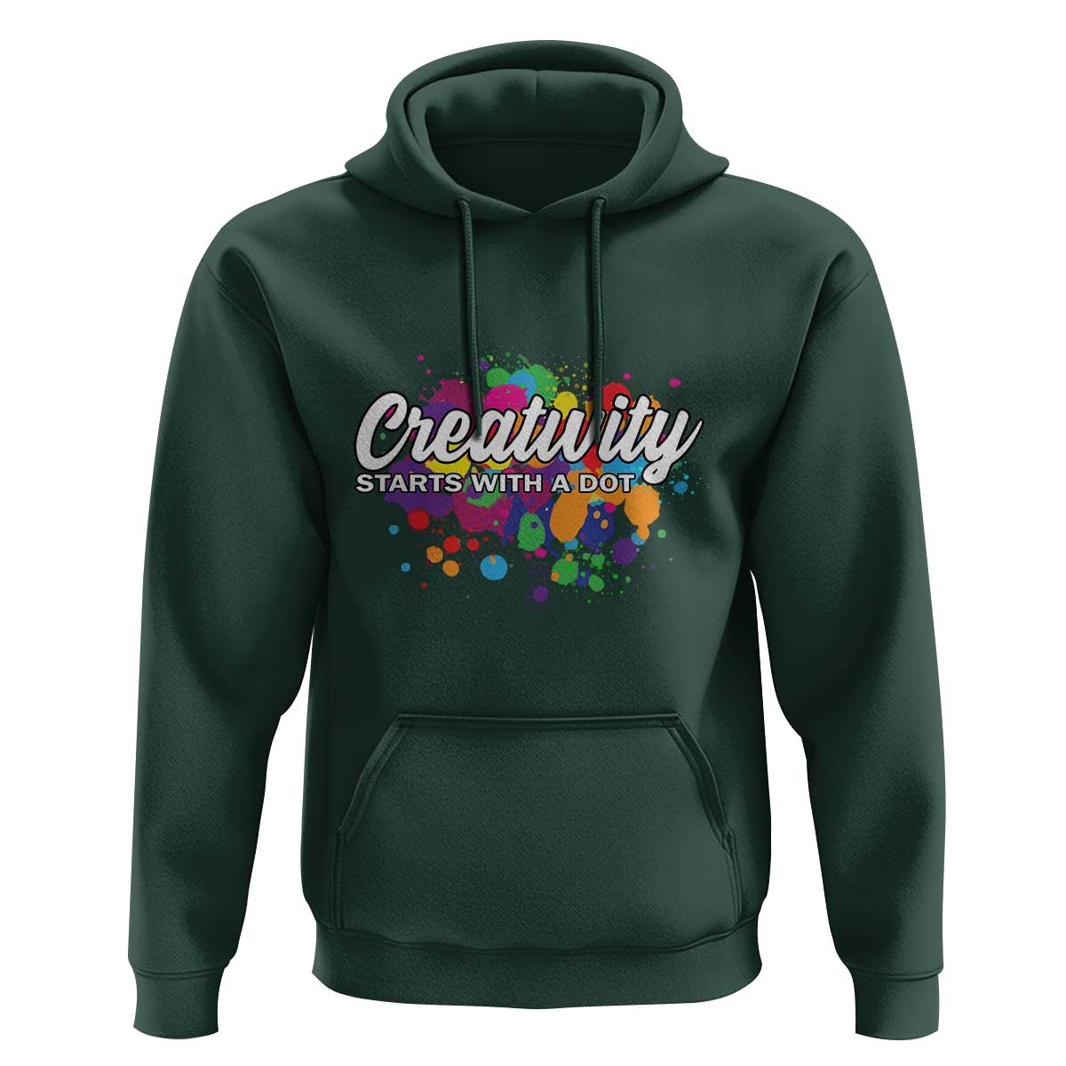 Happy Dot Day Hoodie Creativity Starts With A Dot Colorful Dots Watercolor - Wonder Print Shop