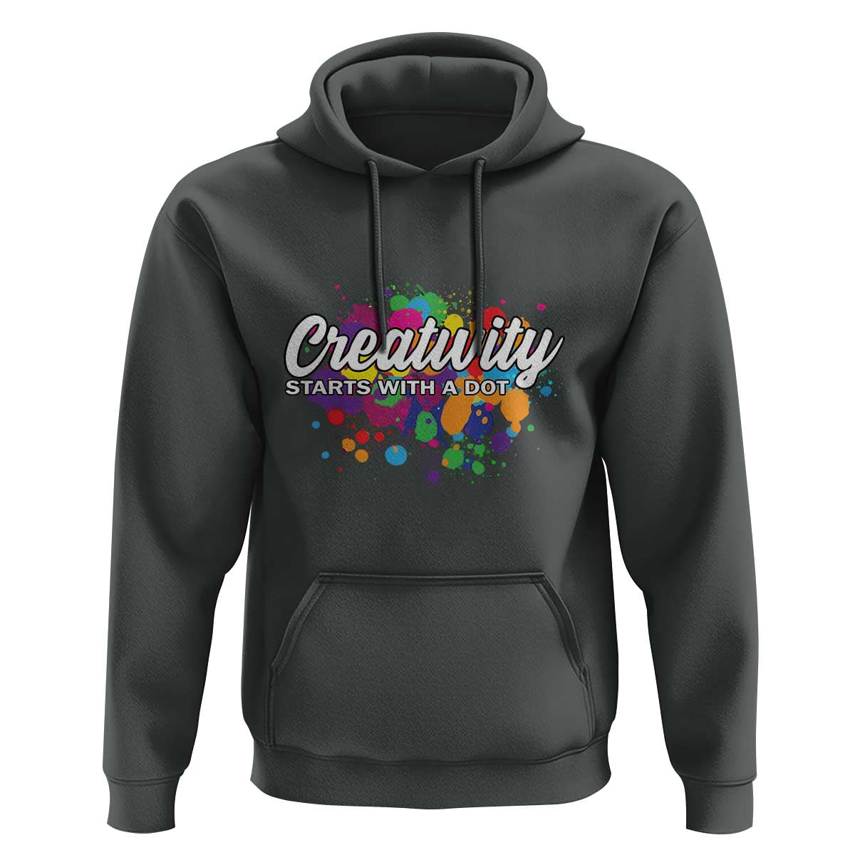Happy Dot Day Hoodie Creativity Starts With A Dot Colorful Dots Watercolor - Wonder Print Shop