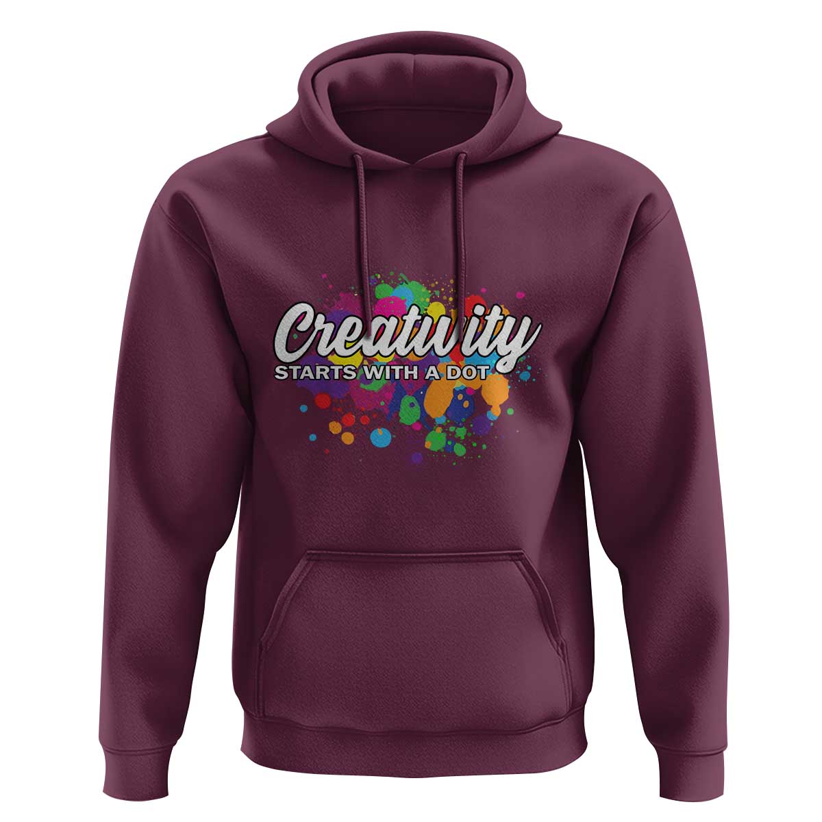 Happy Dot Day Hoodie Creativity Starts With A Dot Colorful Dots Watercolor - Wonder Print Shop