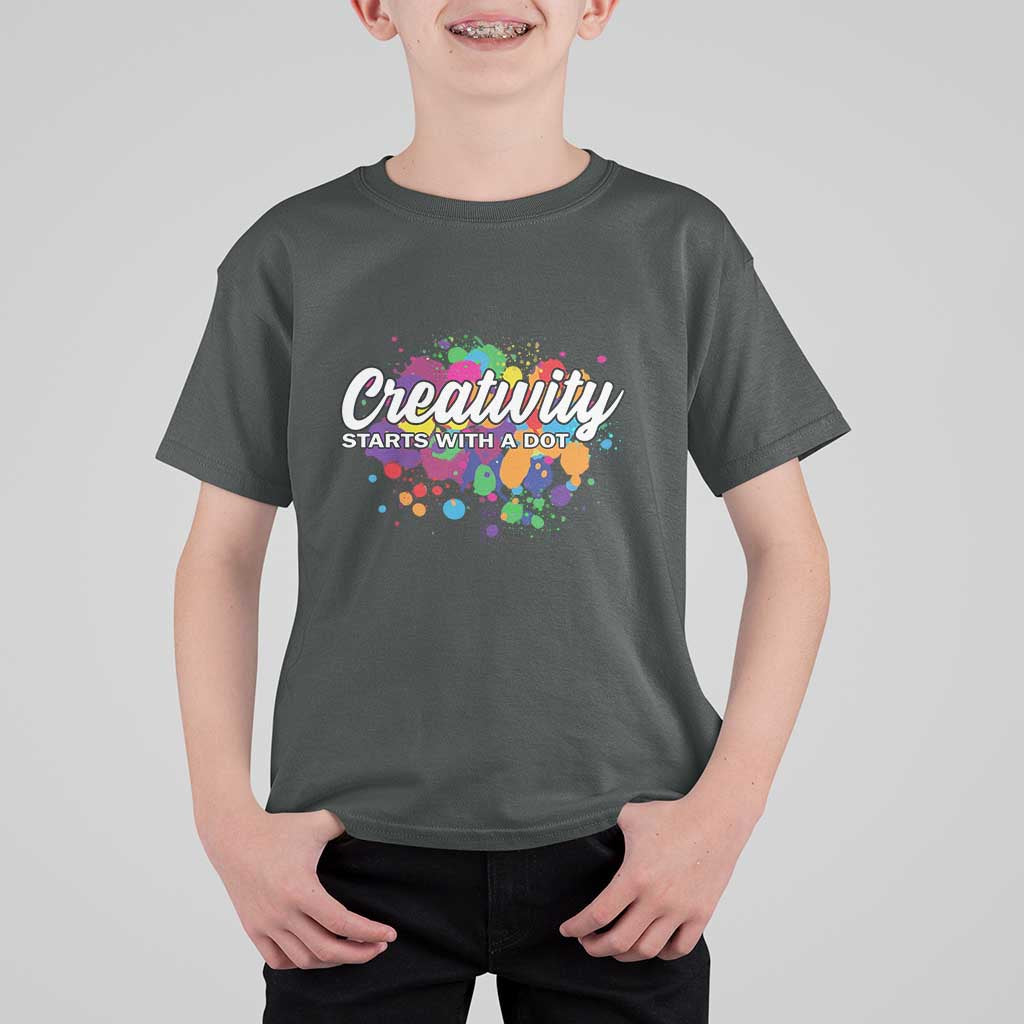 Happy Dot Day T Shirt For Kid Creativity Starts With A Dot Colorful Dots Watercolor - Wonder Print Shop