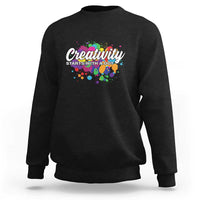 Happy Dot Day Sweatshirt Creativity Starts With A Dot Colorful Dots Watercolor - Wonder Print Shop
