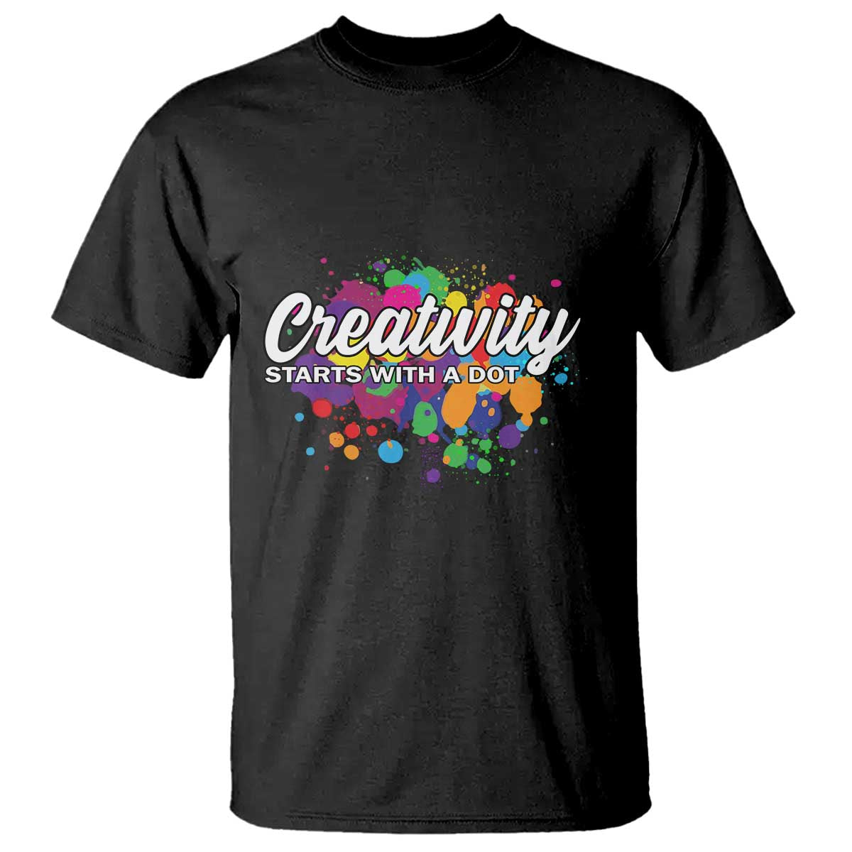 Happy Dot Day T Shirt Creativity Starts With A Dot Colorful Dots Watercolor - Wonder Print Shop