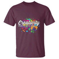 Happy Dot Day T Shirt Creativity Starts With A Dot Colorful Dots Watercolor - Wonder Print Shop