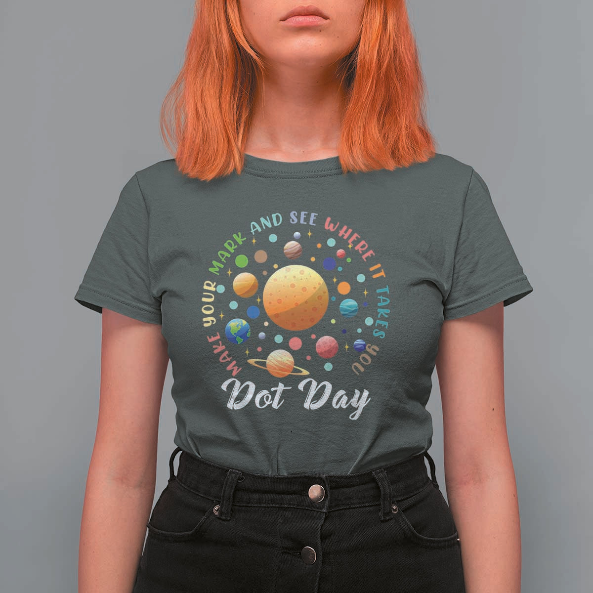Happy Dot Day T Shirt For Women Make Your Mark See Where It Takes Planet Dots Sparkle Star - Wonder Print Shop