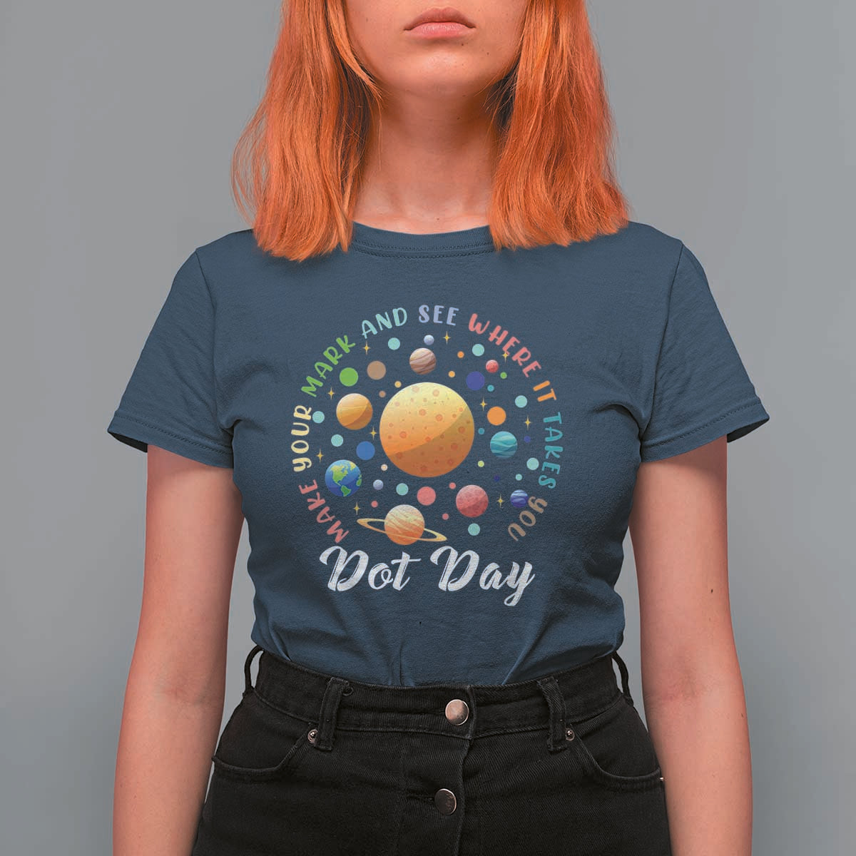 Happy Dot Day T Shirt For Women Make Your Mark See Where It Takes Planet Dots Sparkle Star - Wonder Print Shop