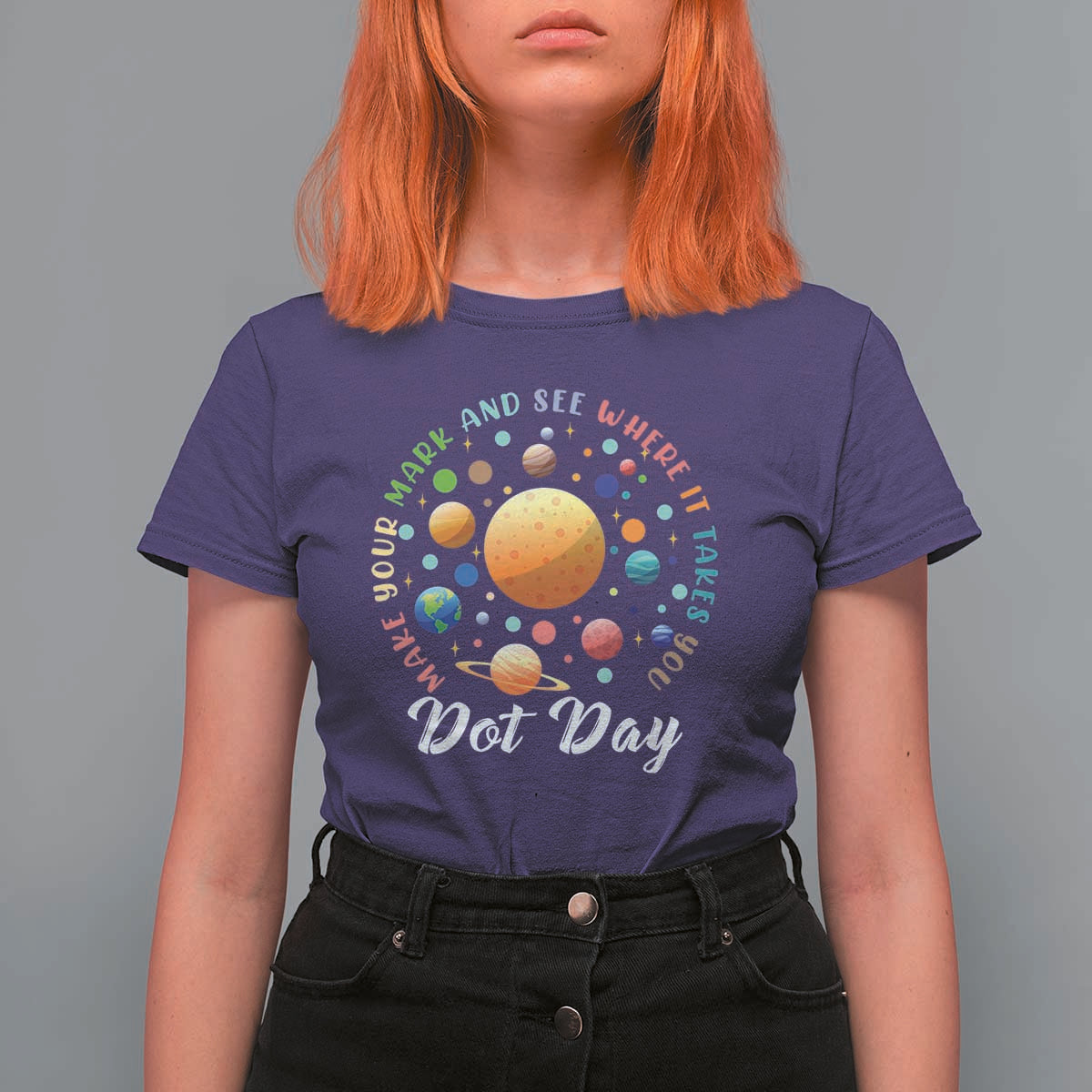 Happy Dot Day T Shirt For Women Make Your Mark See Where It Takes Planet Dots Sparkle Star - Wonder Print Shop