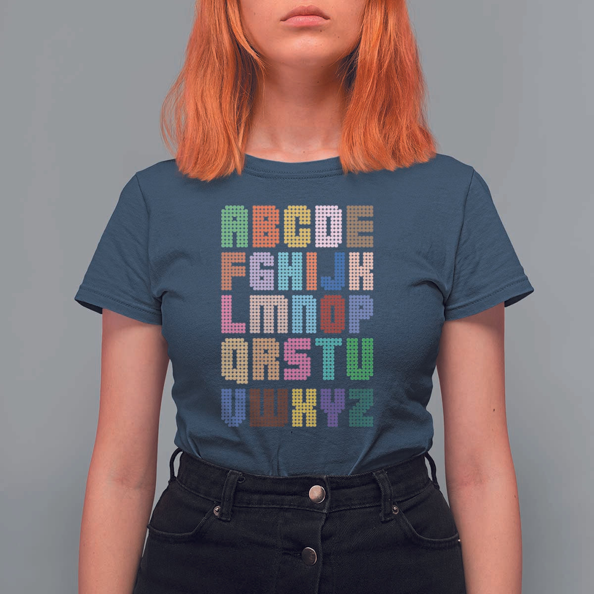 Funny Dot Day T Shirt For Women Alphabet Kindergarten Teacher Student Colorful Polka Dot - Wonder Print Shop