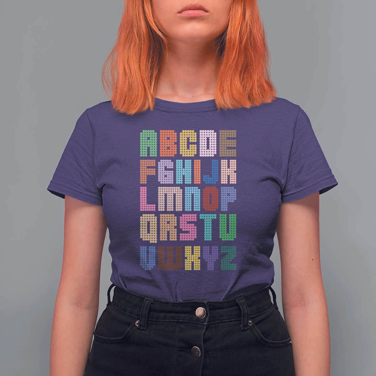 Funny Dot Day T Shirt For Women Alphabet Kindergarten Teacher Student Colorful Polka Dot - Wonder Print Shop