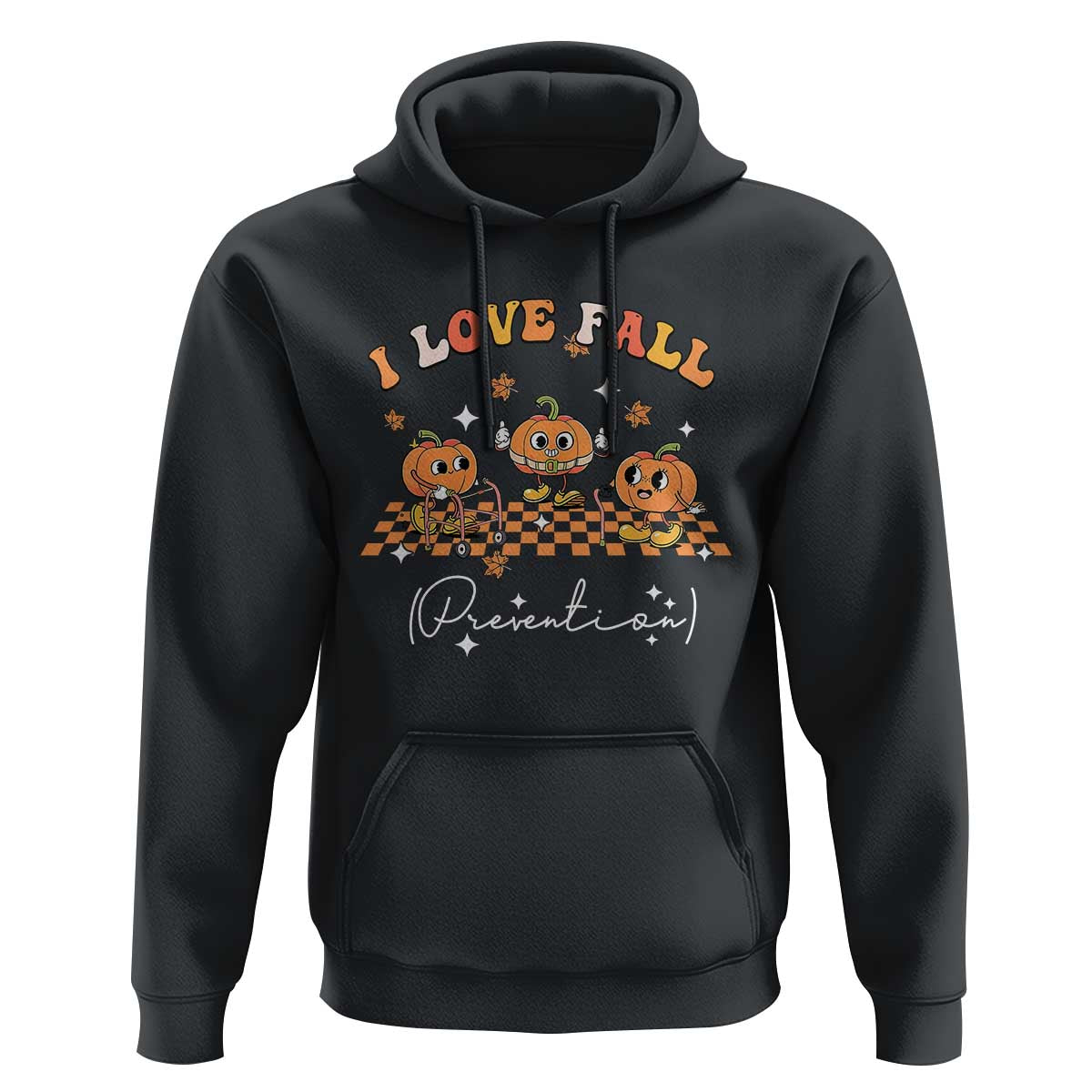 Funny Fall Physical Therapy Hoodie I Love Fall Prevention Retro Groove Pumpkin - Wonder Print Shop