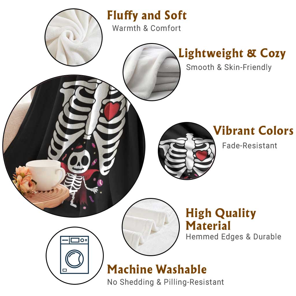 Pregnancy Announcement Throw Blanket Halloween Vampire Skeleton Monster Baby Pregnant Candy - Wonder Print Shop