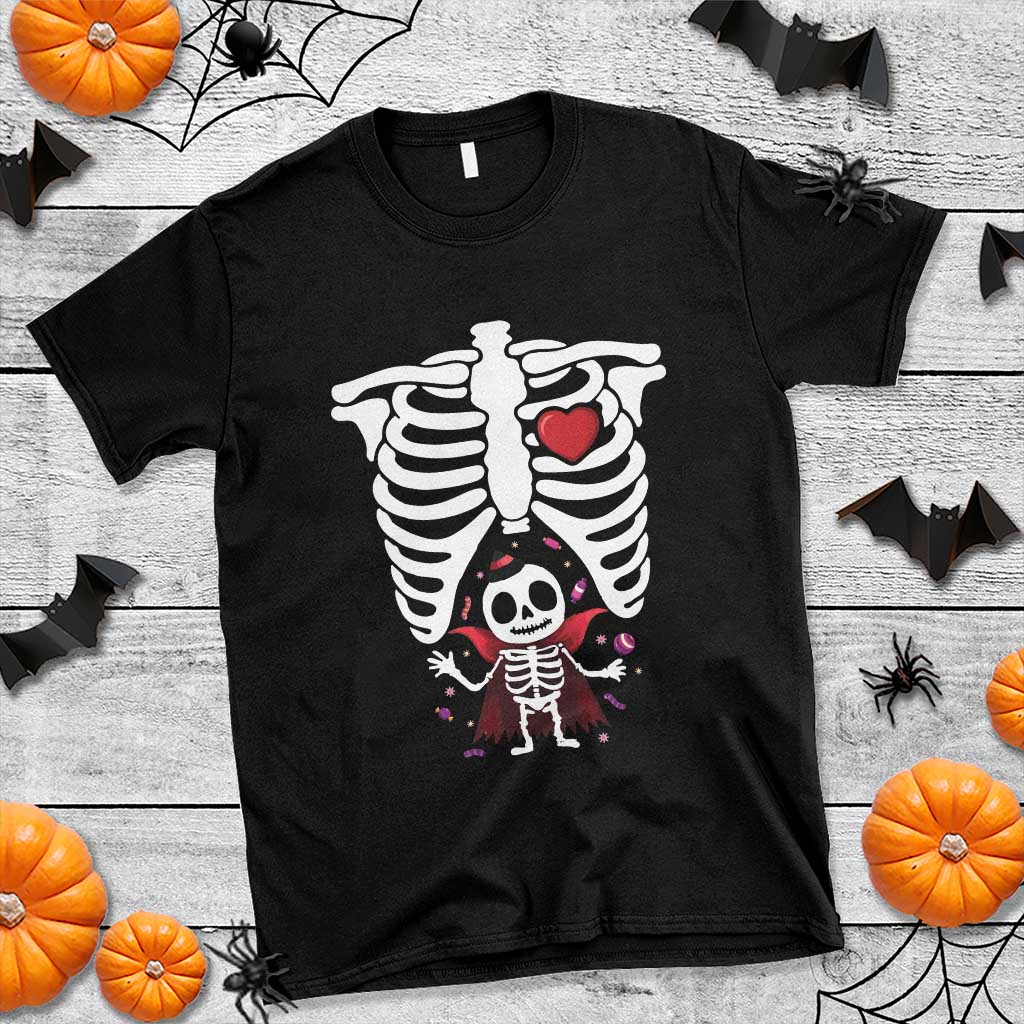 Pregnancy Announcement T Shirt Halloween Vampire Skeleton Monster Baby Pregnant Candy - Wonder Print Shop
