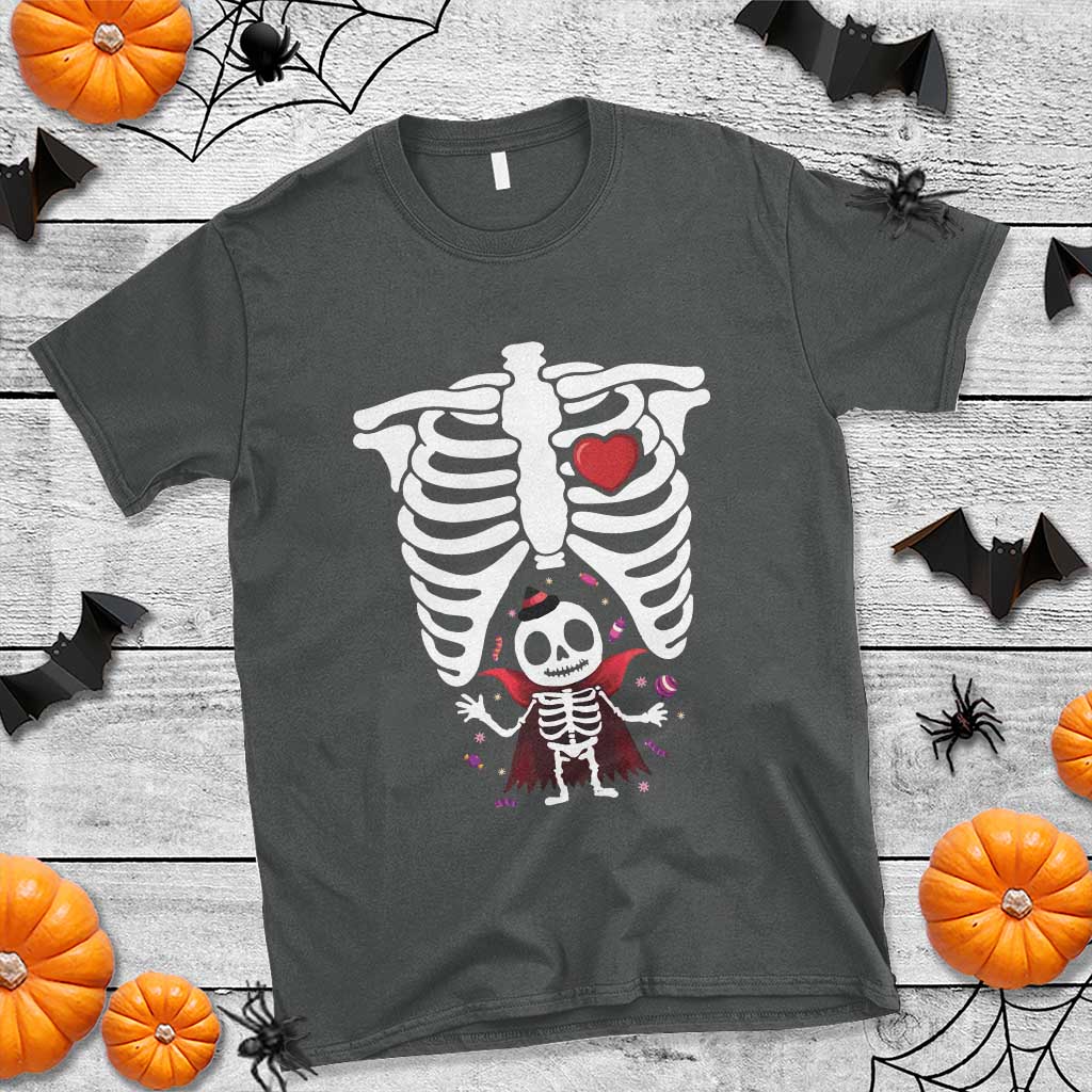 Pregnancy Announcement T Shirt Halloween Vampire Skeleton Monster Baby Pregnant Candy - Wonder Print Shop