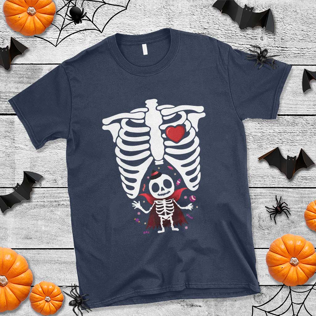 Pregnancy Announcement T Shirt Halloween Vampire Skeleton Monster Baby Pregnant Candy - Wonder Print Shop