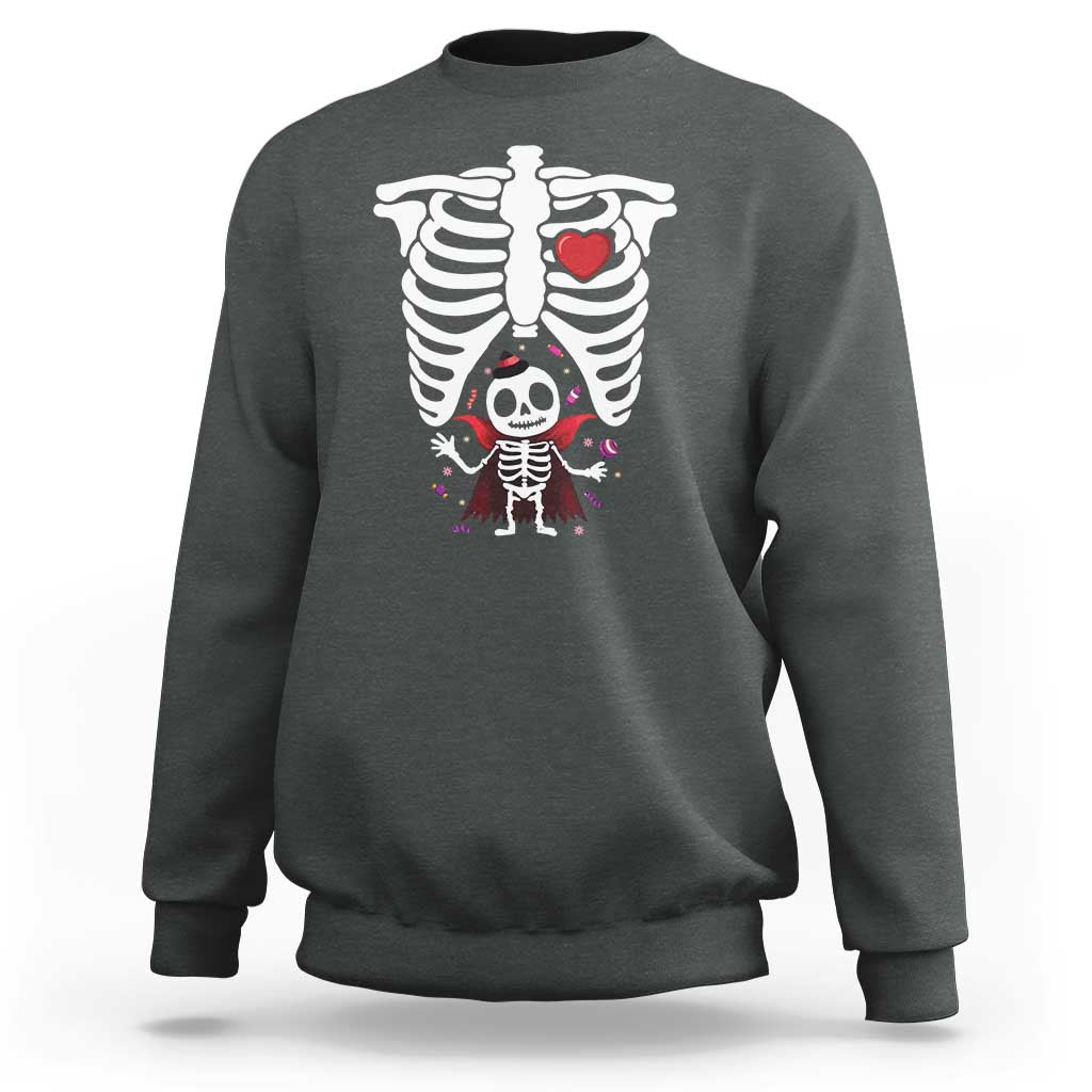 Pregnancy Announcement Sweatshirt Halloween Vampire Skeleton Monster Baby Pregnant Candy - Wonder Print Shop