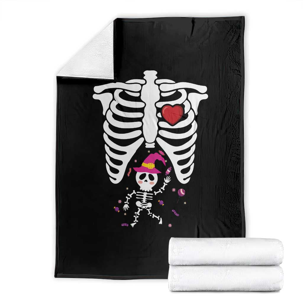 Pregnancy Announcement Throw Blanket Halloween Witch Skeleton Monster Baby Pregnant Candy - Wonder Print Shop