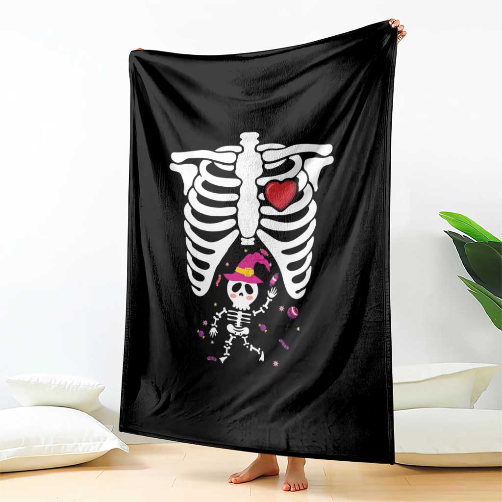 Pregnancy Announcement Throw Blanket Halloween Witch Skeleton Monster Baby Pregnant Candy - Wonder Print Shop