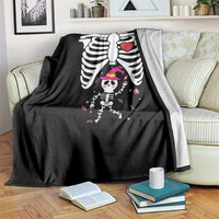 Pregnancy Announcement Throw Blanket Halloween Witch Skeleton Monster Baby Pregnant Candy - Wonder Print Shop