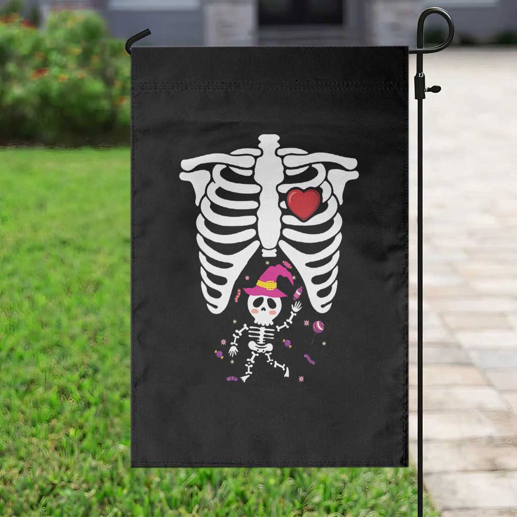 Pregnancy Announcement Garden Flag Halloween Witch Skeleton Monster Baby Pregnant Candy - Wonder Print Shop