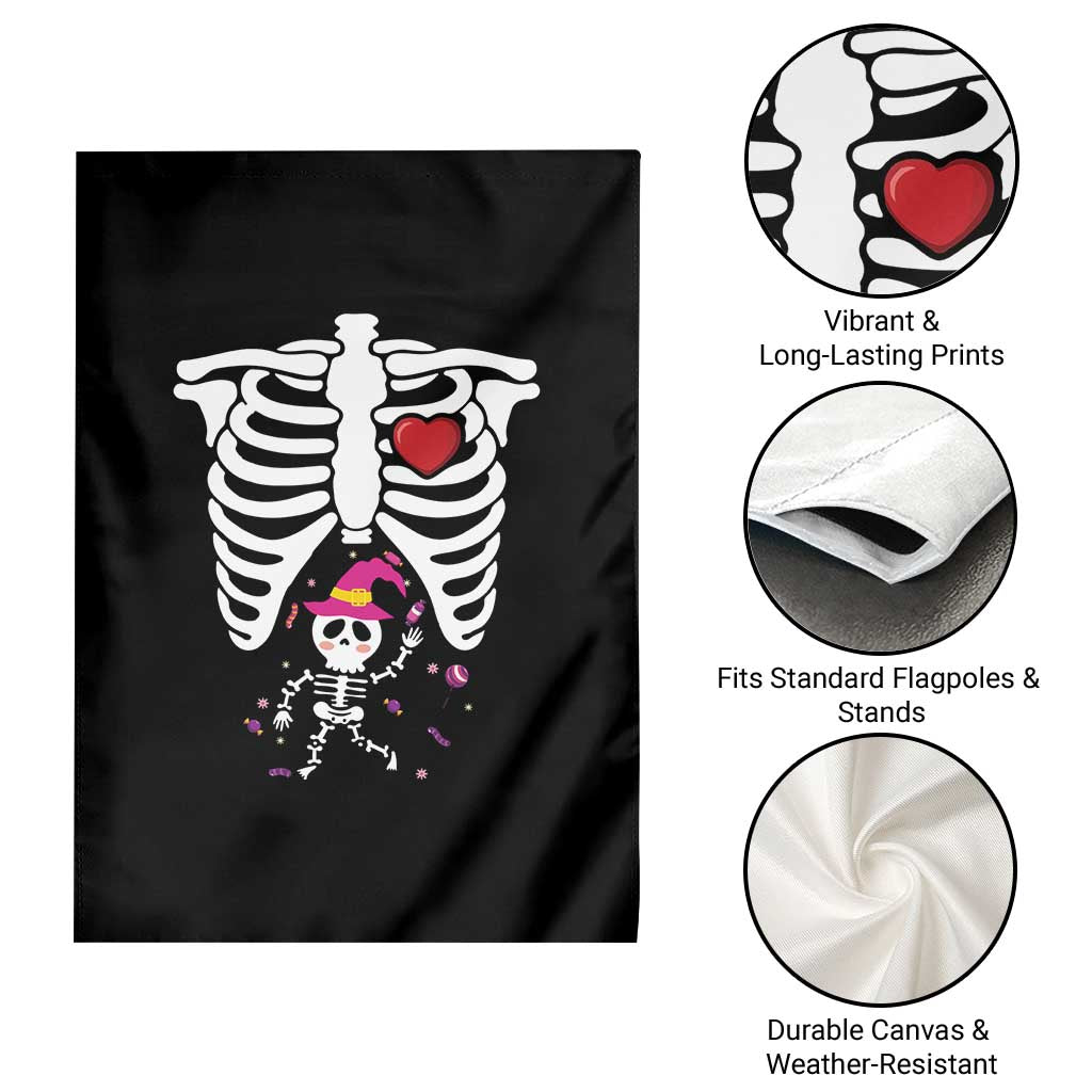 Pregnancy Announcement Garden Flag Halloween Witch Skeleton Monster Baby Pregnant Candy - Wonder Print Shop