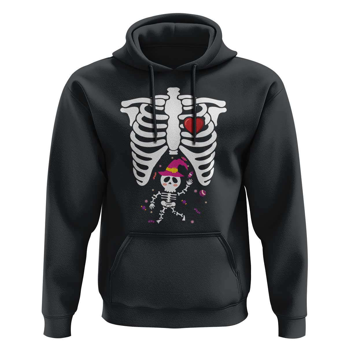 Pregnancy Announcement Hoodie Halloween Witch Skeleton Monster Baby Pregnant Candy