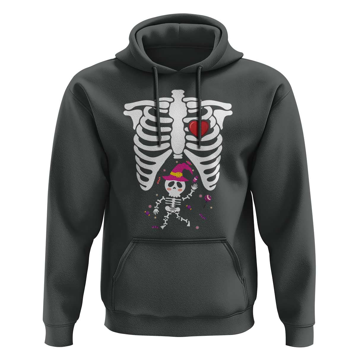 Pregnancy Announcement Hoodie Halloween Witch Skeleton Monster Baby Pregnant Candy