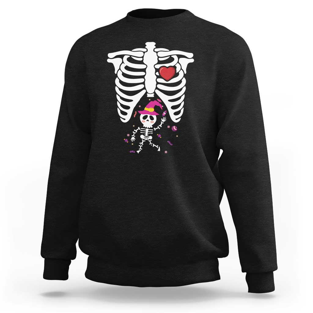Pregnancy Announcement Sweatshirt Halloween Witch Skeleton Monster Baby Pregnant Candy - Wonder Print Shop