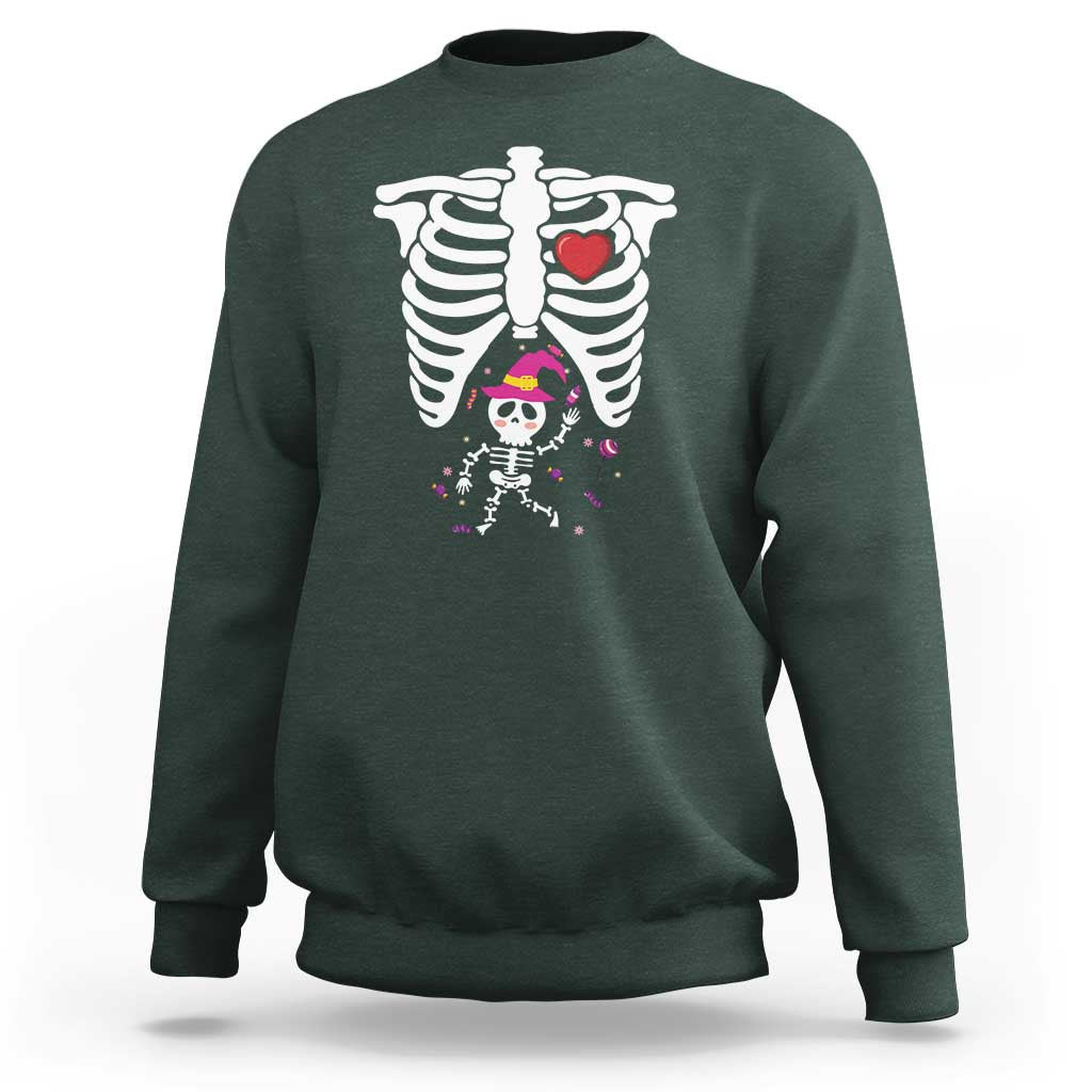 Pregnancy Announcement Sweatshirt Halloween Witch Skeleton Monster Baby Pregnant Candy - Wonder Print Shop