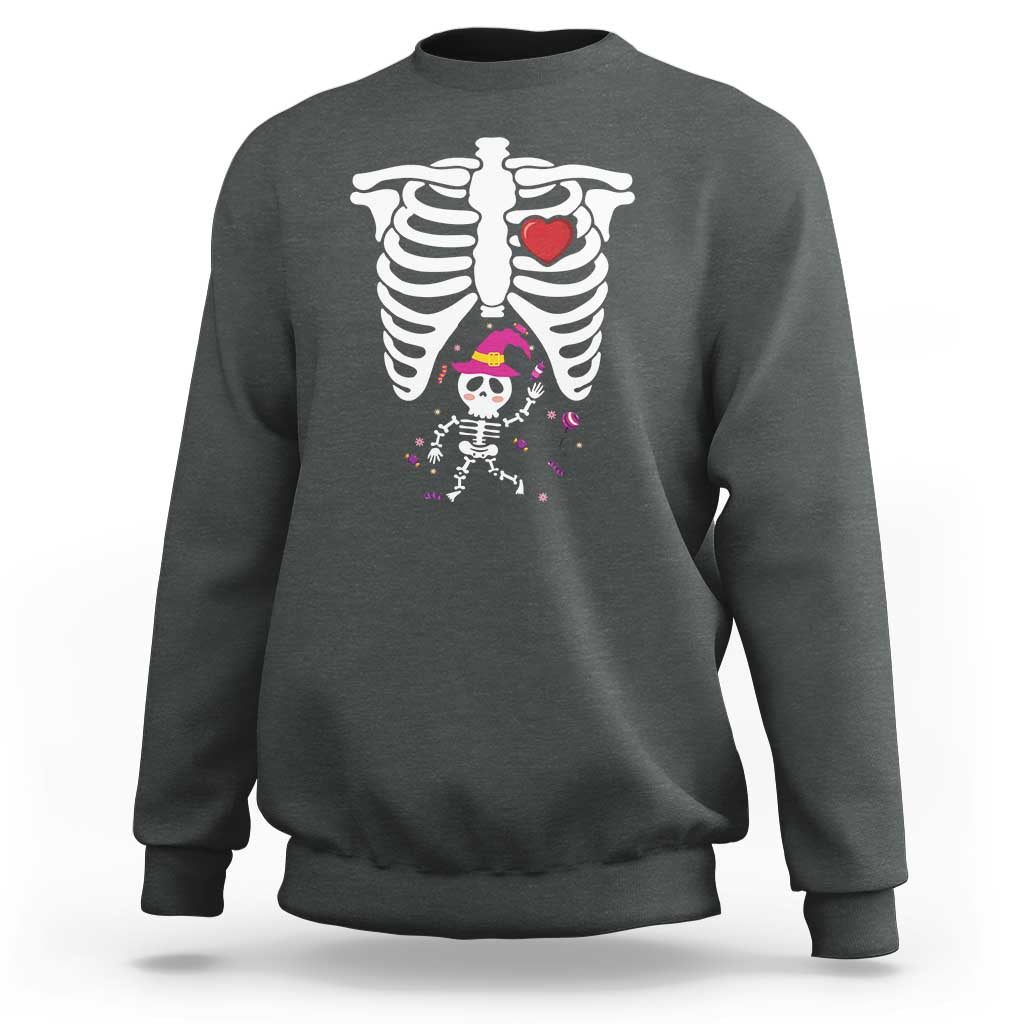 Pregnancy Announcement Sweatshirt Halloween Witch Skeleton Monster Baby Pregnant Candy - Wonder Print Shop