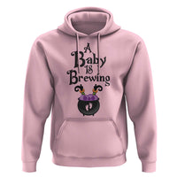 Funny Halloween Pregnancy Announcement Hoodie A Baby Is Brewing Witch Cauldron Footprint Pregnant Baby - Wonder Print Shop