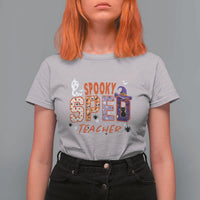 Spooky SPED Teacher T Shirt For Women Special Education Teacher Halloween Witch Hat Cat Ghost - Wonder Print Shop