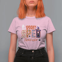 Spooky SPED Teacher T Shirt For Women Special Education Teacher Halloween Witch Hat Cat Ghost - Wonder Print Shop