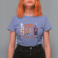 Spooky SPED Teacher T Shirt For Women Special Education Teacher Halloween Witch Hat Cat Ghost - Wonder Print Shop