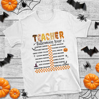 Funny Teacher Halloween Tour T Shirt Spooky Teacher Activities Pumpkin Witch Hat Bat - Wonder Print Shop