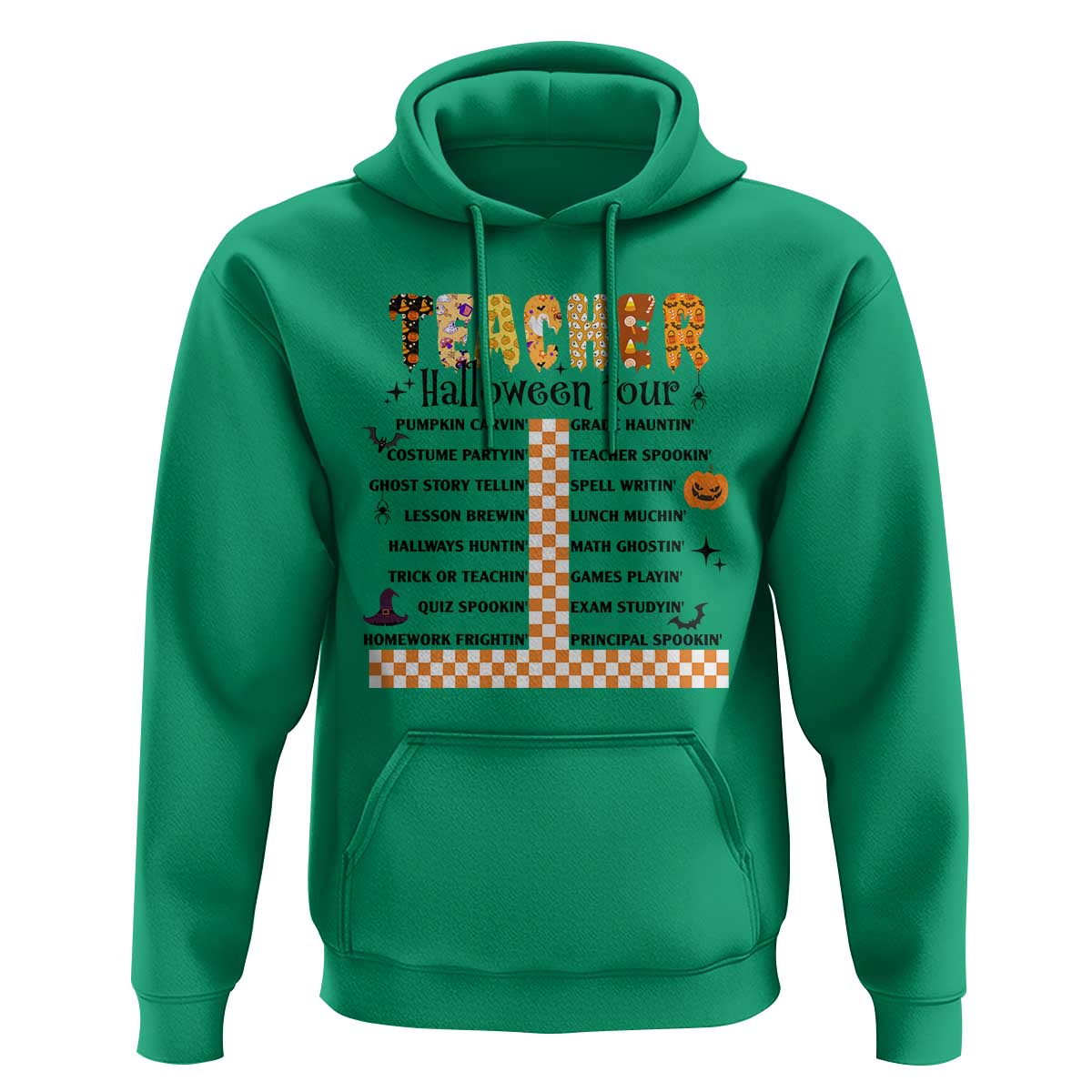 Funny Teacher Halloween Tour Hoodie Spooky Teacher Activities Pumpkin Witch Hat Bat