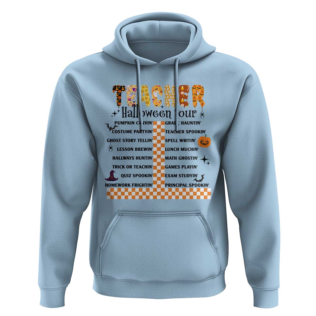Funny Teacher Halloween Tour Hoodie Spooky Teacher Activities Pumpkin Witch Hat Bat