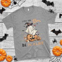 I Put The Boo In Boujee T Shirt Halloween Cute Lady Ghost Is Drinking Wine Pumpkin - Wonder Print Shop