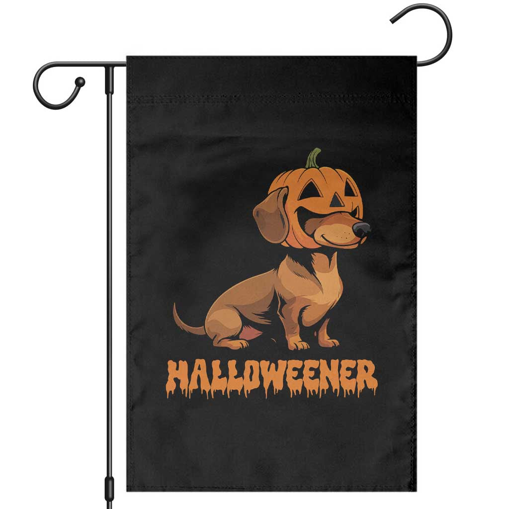 Funny Halloween Dachshund Garden Flag Halloweener Pumpkin Wiener Dog - Wonder Print Shop