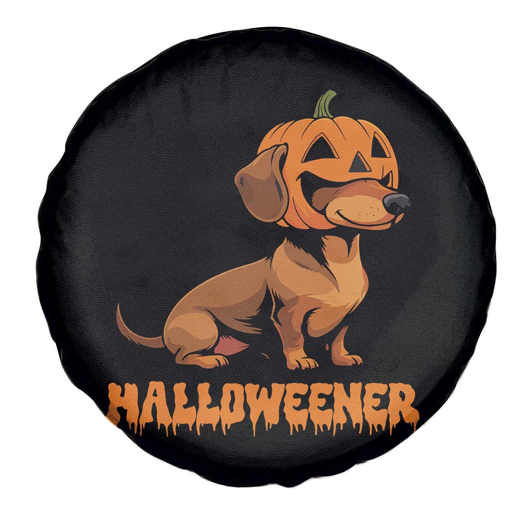 Funny Halloween Dachshund Spare Tire Cover Halloweener Pumpkin Wiener Dog - Wonder Print Shop