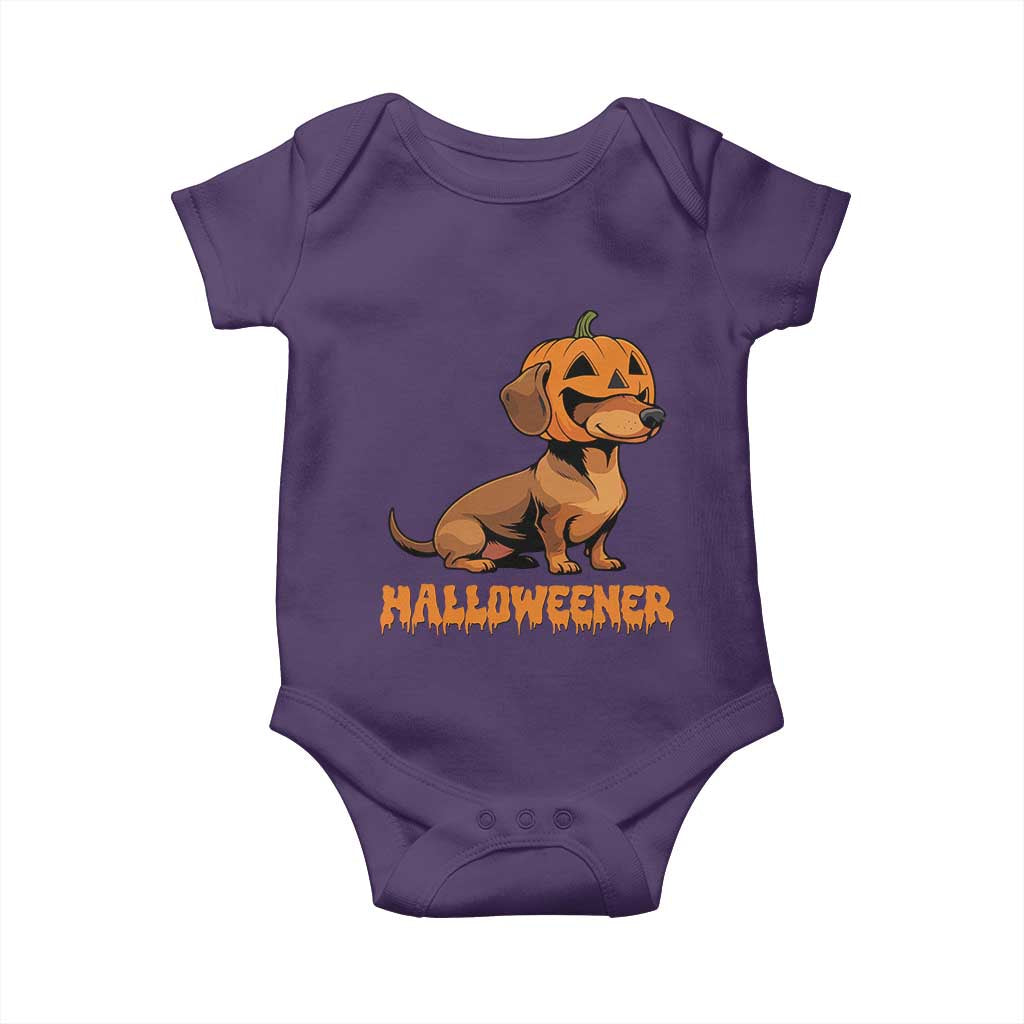Funny Halloween Dachshund Baby Onesie Halloweener Pumpkin Wiener Dog - Wonder Print Shop