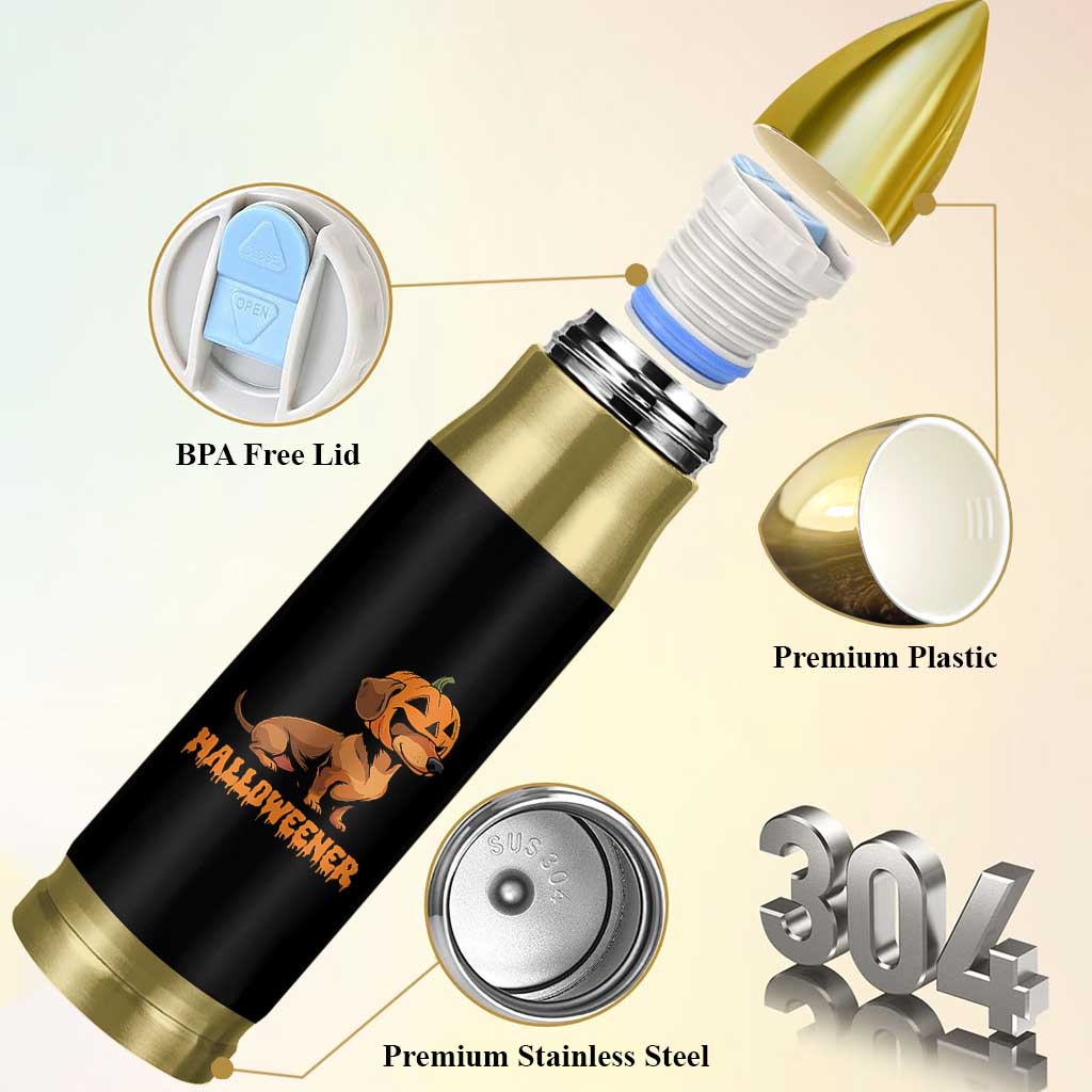 Funny Halloween Dachshund Bullet Tumbler Halloweener Pumpkin Wiener Dog - Wonder Print Shop