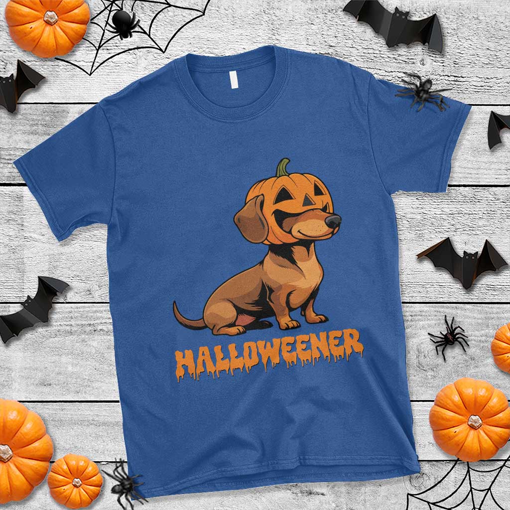 Funny Halloween Dachshund T Shirt Halloweener Pumpkin Wiener Dog - Wonder Print Shop