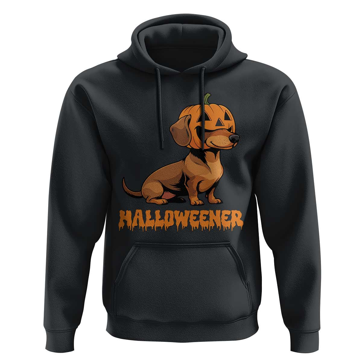 Funny Halloween Dachshund Hoodie Halloweener Pumpkin Wiener Dog - Wonder Print Shop