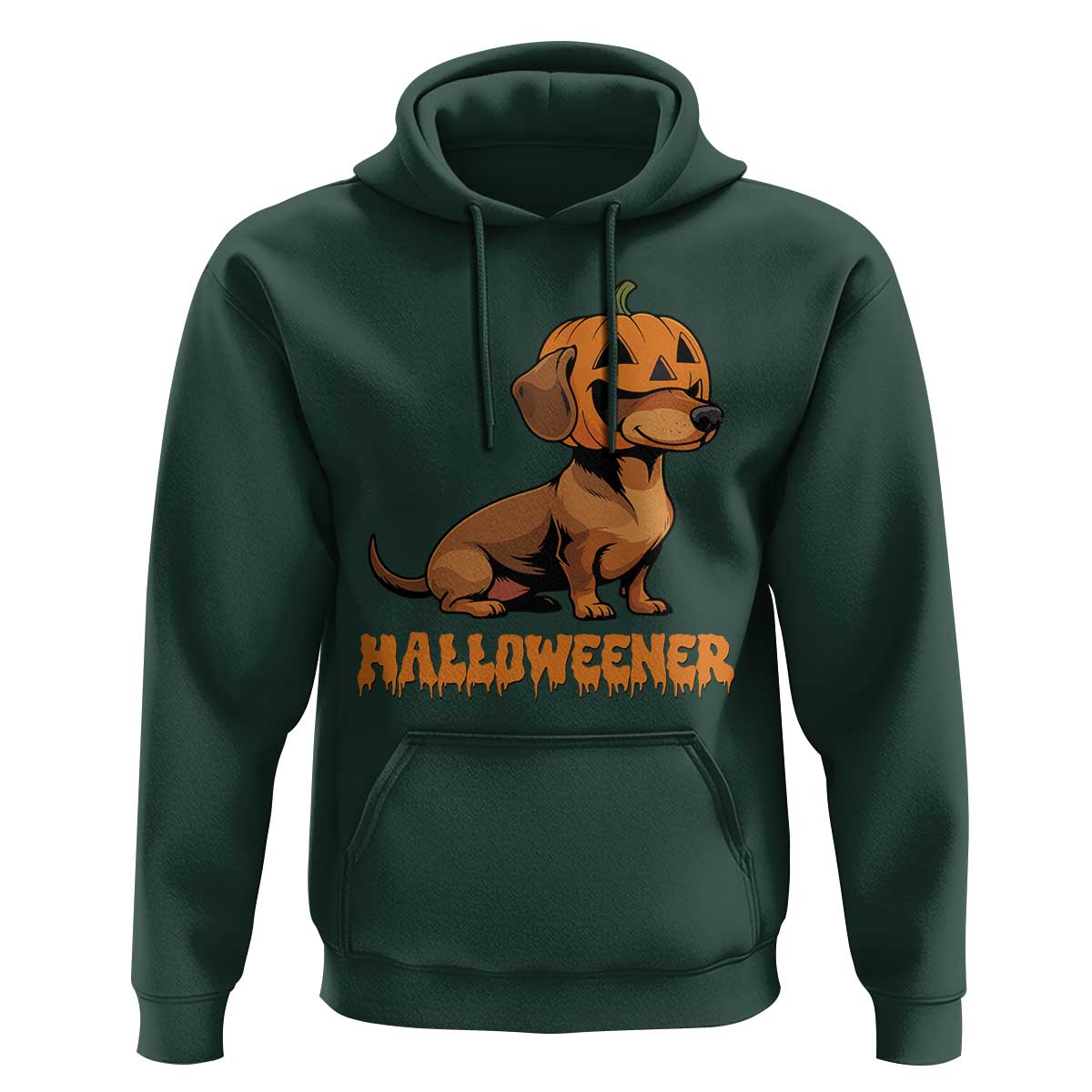 Funny Halloween Dachshund Hoodie Halloweener Pumpkin Wiener Dog - Wonder Print Shop