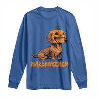 Funny Halloween Dachshund Long Sleeve Shirt Halloweener Pumpkin Wiener Dog - Wonder Print Shop